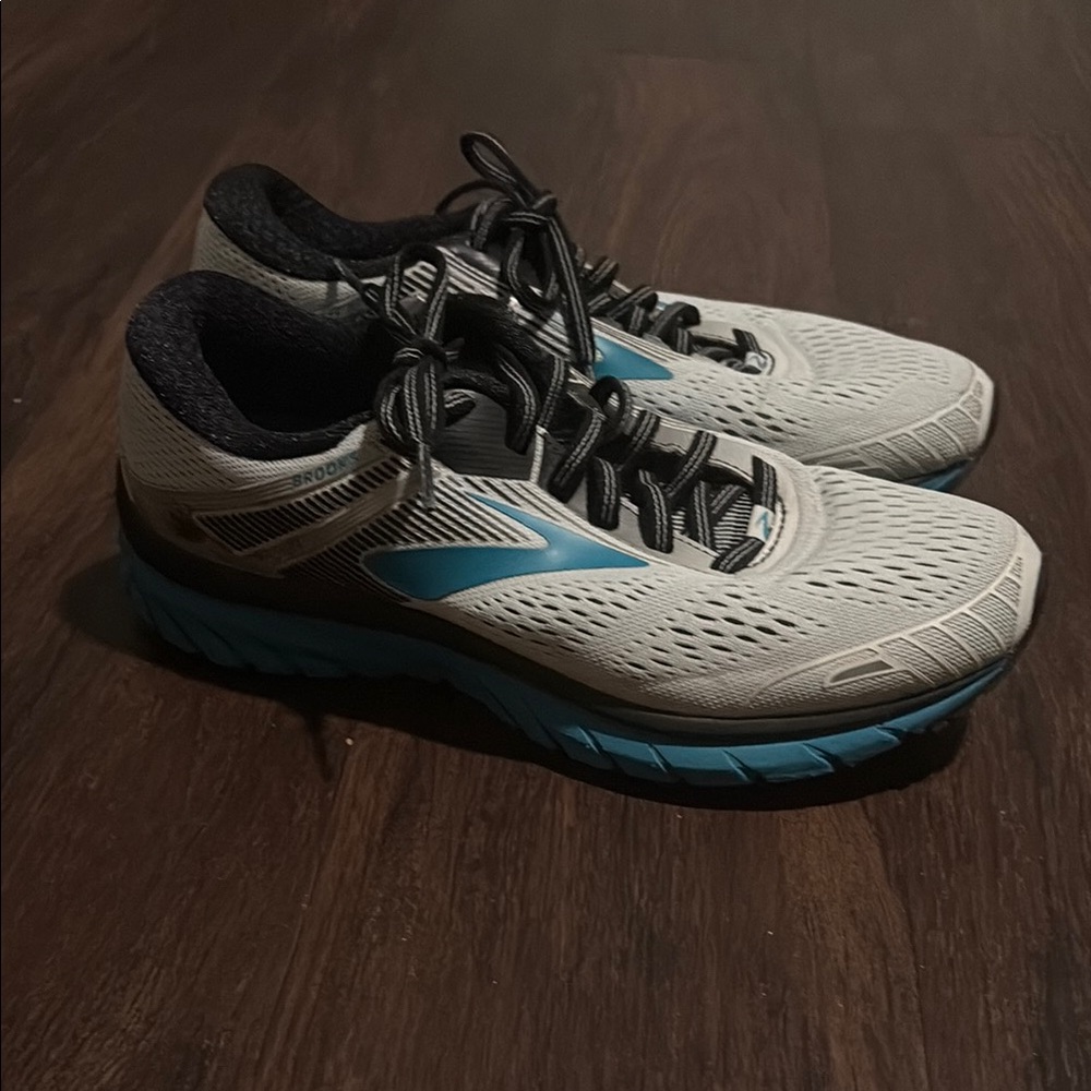 Gray and Blue Running Shoes